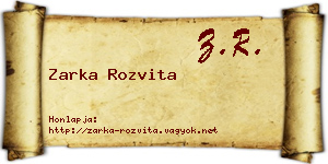 Zarka Rozvita névjegykártya